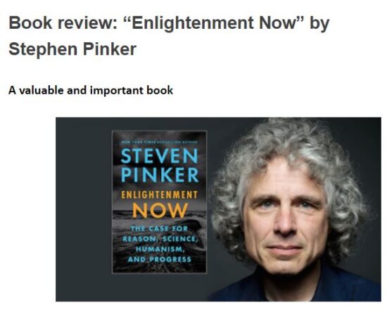 Book review: “Enlightenment Now” by Stephen Pinker