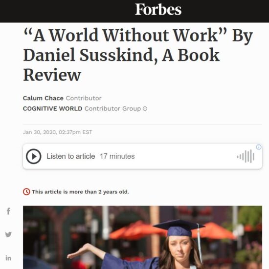 Book review: “A World Without Work” by Daniel Susskind